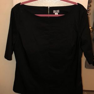 Black boat neck top